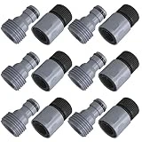 Hourleey Garden Hose Quick Connector 3/4 Inch Plastic Garden Hose Quick Connect Fittings Male and Female Connectors Water Hose End Adapters, 6 Sets