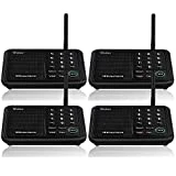 Wuloo Intercoms Wireless for Home 5280 Feet Range 10 Channel 3 Code, Wireless Intercom System for Home House Business Office, Room to Room Intercom, Home Communication System (4 Units Set, Black)