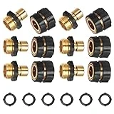 Garden Hose Quick Connector，3/4 Inch Male and Female Garden hose repair connector hose joint, 6 Set