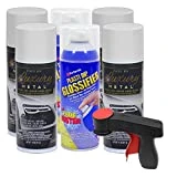 Plasti Dip Rim Kit: 4 Aerosol Cans Luxury Glacier White Metallic, 2 Aerosol Cans Glossifier, 1 Cangun …