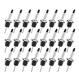 AOZITA 24 Pack Stainless Steel Classic Bottle Pourers Tapered Spout - Liquor Pourers with Rubber Dust Caps