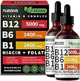 (2 Pack) Vitamin B12 Liquid Drops, Vegan B12 Sublingual 5000 mcg, Methylcobalamin B12, Liquid B12 Drops, Vitamin B12 Sublingual Supports Energy, Brain & Heart with 27,200 mcg Per Serving, 80 Servings