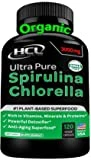 HCL HERBAL CODE LABS Chlorella Spirulina Powder Capsules Organic - 3000 mg of BMAA Free Purest Blue Green Algae - Best Raw Vegan Protein Green Superfood Broken Cell Wall – Made in USA