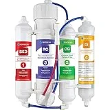 SpiroPure SP-RO400AQD Portable RO DI Water Filter System for Aquariums, Reefs; 4-Stage Apartment RO 150 GPD Countertop Reverse Osmosis System with Deionization, Tankless