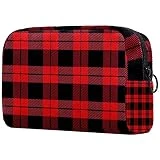 Cosmetic Travel Bag Makeup Pouch Small Programmer Lattice 7.3x3x5.1in(L×W×H) Portable Make Up Bags Organizer Zipper For Women