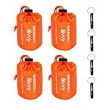 GOGOOD 4 Pack Emergency Bag Survival Bivvy Sack with Whistles, Lightweight Portable Emergency Supplies for Outdoor Camping Hiking Keep Warm After Earthquakes, Hurricanes Disasters