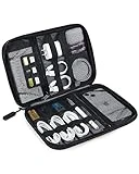 BAGSMART Electronics Organizer Travel Case, Small Cable Organizer Bag for Travel Essentials, Travel Tech Organizer as Travel Accessories, Cord Organizer for Phone, Power Bank, SD Card, Black