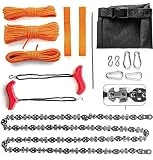 UrbanXElites Rope Saw for Trees - 53' Rope Chainsaw with 68 Sharp Teeth & 100 Feet Paracord Kit | Rope saw tree saw high limb tree rope saw, Tree Limb cutter, Rope Chainsaw | Upgraded Limb Saw Chain