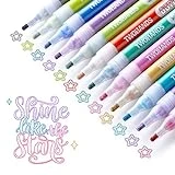TWOHANDS Outline Markers,Glitter Pens,Metallic Markers,Fun Pens,12 Assorted Colors,Great for drawing lines on Paper,Posters,Greeting and Gift Cards 19004