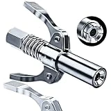 Baijuyi Grease Gun Coupler, Quick Lock Double Handles Grease Gun Tip with 6 Thickened Claws, Rated 12,000 PSI, Compatible with All Grease Guns, Suitable for Automobiles Ships Farm Machinery, Etc