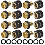 Hourleey Garden Hose Quick Connect, 3/4 Inch Male and Female Garden Hose Fitting Quick Connector (8 Sets)