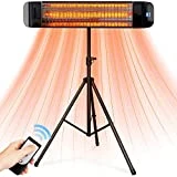 Paraheeter Electric Outdoor Heater, Infrared Patio Heater for Outdoor/Indoor Use, Wall Mounted/Ceiling/Tripod Infrared Heater Outdoor, 1500W Electric Patio Heater, CSA certificate.