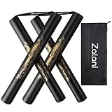 zalani Nunchucks Nunchakus-Foam Safe Rubber Martial Arts Nunchakus for Kids/Beginner Practice 2 Pack Black