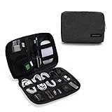 BAGSMART Electronics Organizer Travel Case, Small Travel Cord Bag for Travel Essentials, Tech Organizer as Travel Accessories for Men Women, Cable Organizer for Phone, SD Card, Black