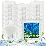 MAQIHAN 24PCS Pool Sponge Oil Absorber - Pool Scum Sponge,Pool Sponges That Soak Up Oil Hot Tub Sponge Oil Absorbing Sponge Turtle Oil Scum Absorbing Filter Sponge for Hot Tub Swimming Pool,Spa