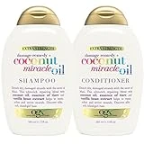 OGX Extra Strength Damage Remedy + Coconut Miracle Oil Shampoo & Conditioner Set, 13 Fl. Oz. (Pack of 2)