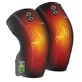 Snailax Vibration Knee Massager for Knee Pain,Graphene Heating Pad for Knee with 5 Adjustable Heat&7 Intensities,Cordless Heated Knee Brace Wrap for Arthritis
