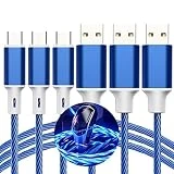 WFFOIFL USB Type C Cable(3-Pack 10ft), Led Light Up Charging USB A to USB C Flowing Charge Cord Compatible with Android Samsung Galaxy S10 S9 S8 Plus,Note 9 8,No Fast,USB C Charger