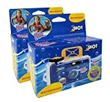 1 Shot Disposable Camera Waterproof 35mm Underwater One Time Use Film Camera One Shot Single Use Film Camera Fun Shooter 400 ASA/ISO 27 Exposures 2-Pack