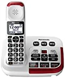 Panasonic Amplified Cordless Phone with Slow Talk, 40dB Volume Boost, 100dB Loud Visual Ringer, Hearing Aid Compatibility, Large Screen and Backlit Keypad - KX-TGM420W - 1 Handset (White)