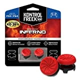 KontrolFreek FPS Freek Inferno for Playstation 4 (PS4) and Playstation 5 (PS5) Controller | Performance Thumbsticks | 2 High-Rise Concave | Red