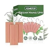 ACMETOP 15 Pack Cedar Hang Ups, 100% Natural Cedar Blocks for Clothes Storage, Aromatic Cedar Balls Hangers, Storage Accessories Closets & Drawers