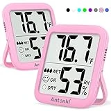 Antonki Room Thermometer for Home, 2 Pack Digital Temperature and Humidity Monitors, Indoor Hygrometer Sensor, Humidity Gauge, Humidity Meter for Baby Room, Terrarium, Incubator, Greenhouse
