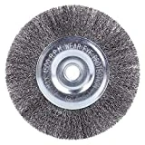 EMILYPRO 6' Bench Wire Wheel Brush | Coarse Crimped Steel Wire 0.012' with 5/8' Arbor for Bench Grinder - 1pcs