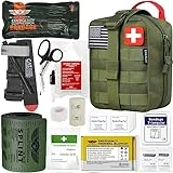 EVERLIT Emergency Trauma Kit, CAT GEN-7 Tourniquet 36' Splint, Military Combat Tactical IFAK for First Aid Response, Gun Shots, Severe Bleeding Control (OD Green)