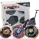 Crush Bey Battling Blades Metal Fusion Starter Set | 3 Tops and Launcher (L-Drago Destructor, Phantom Orion & Black Sun Galaxy Pegasus)