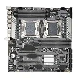 X99 Dual F2 Motherboard, E ATX E ATX Gaming Motherboard with SATA3.0 M.2 NVME PCle.1X Interface, Computer Replacement Motherboard with Digital Diagnostic Function