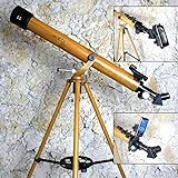 Galileo 800mm x 60mm Wood Grain Finish Astro-Terrestrial Telescope Kit with Smartphone Adapter