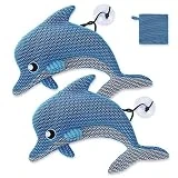WIAZZLUK Hot Tub Scum Absorber - Spa Oil Pool Scum Absorbing Sponge, Reusable Scum Dolphin for Swimming Pool and Spa, Water Clear Accessories(2 Pack)