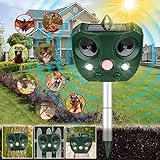 Ultrasonic Animal Repellent Outdoor,Solar Cat Repellent Outdoor with Motion and Light Sensor and Sound,Cat Bird Deer Squirrel Ultrasonic Animal Pest Repeller Deterrent Devices for Yard