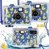 Xuhal 3 Pcs Disposable Camera Waterproof 35 mm 400 ASA/ISO Film Single Use Camera with Flash Pool Underwater One Time Camera 24 Exposure for Summer Beach Camp Snorkeling Trip Adult Teens (Stylish)