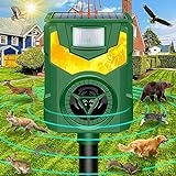 Ultrasonic Animal Repeller,2023 Upgrade Cat Repellent Outdoor,Solar Animal Repeller Ultrasonic with Motion Sensor & Flame Light,Deer Repellent,Dog Repeller for Repelling Cat,Squirrels,Raccoon,Rabbit