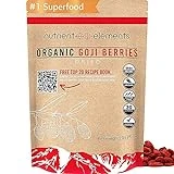 2 lbs/32oz Premium Organic, Raw & Dried Goji Berries - USDA Certified - (907g) - Natural Superfood - Extra Large, Non GMO Berries with Resealable Bag by Nutrient Elements - Free Recipes E-Book