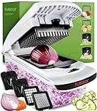 Fullstar Vegetable Chopper - Spiralizer Vegetable Slicer - Onion Chopper with Container - Pro Food Chopper - Slicer Dicer Cutter - (4 in 1, White)